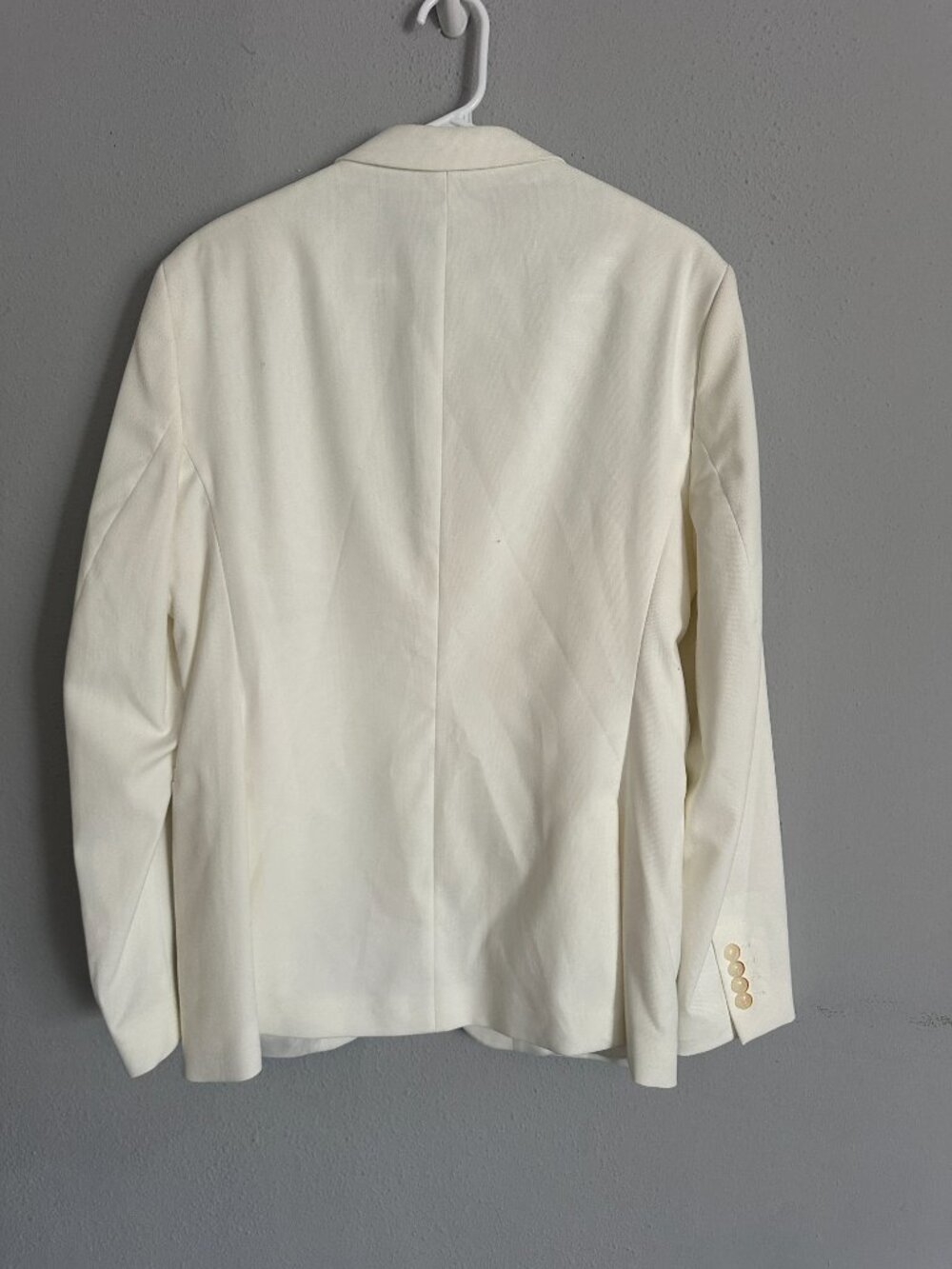 Zara Ivory Tuxedo Blazer Women’s L Cream Minimalist Tailored Jacket Old Money - Picture 7 of 12